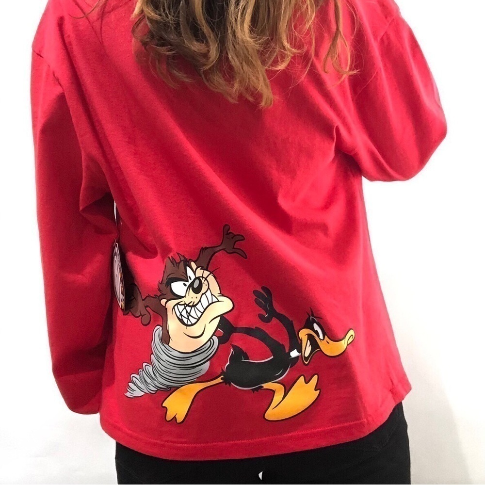 Looney Tunes Red Sweatshirt Long Sleeve Large - Picture 3 of 5